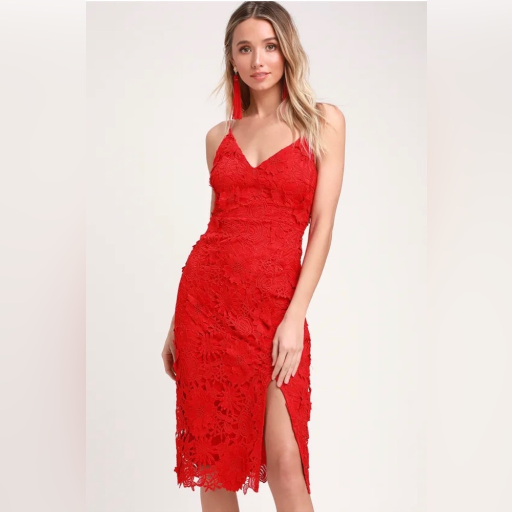 Red Floral Cocktail Dress